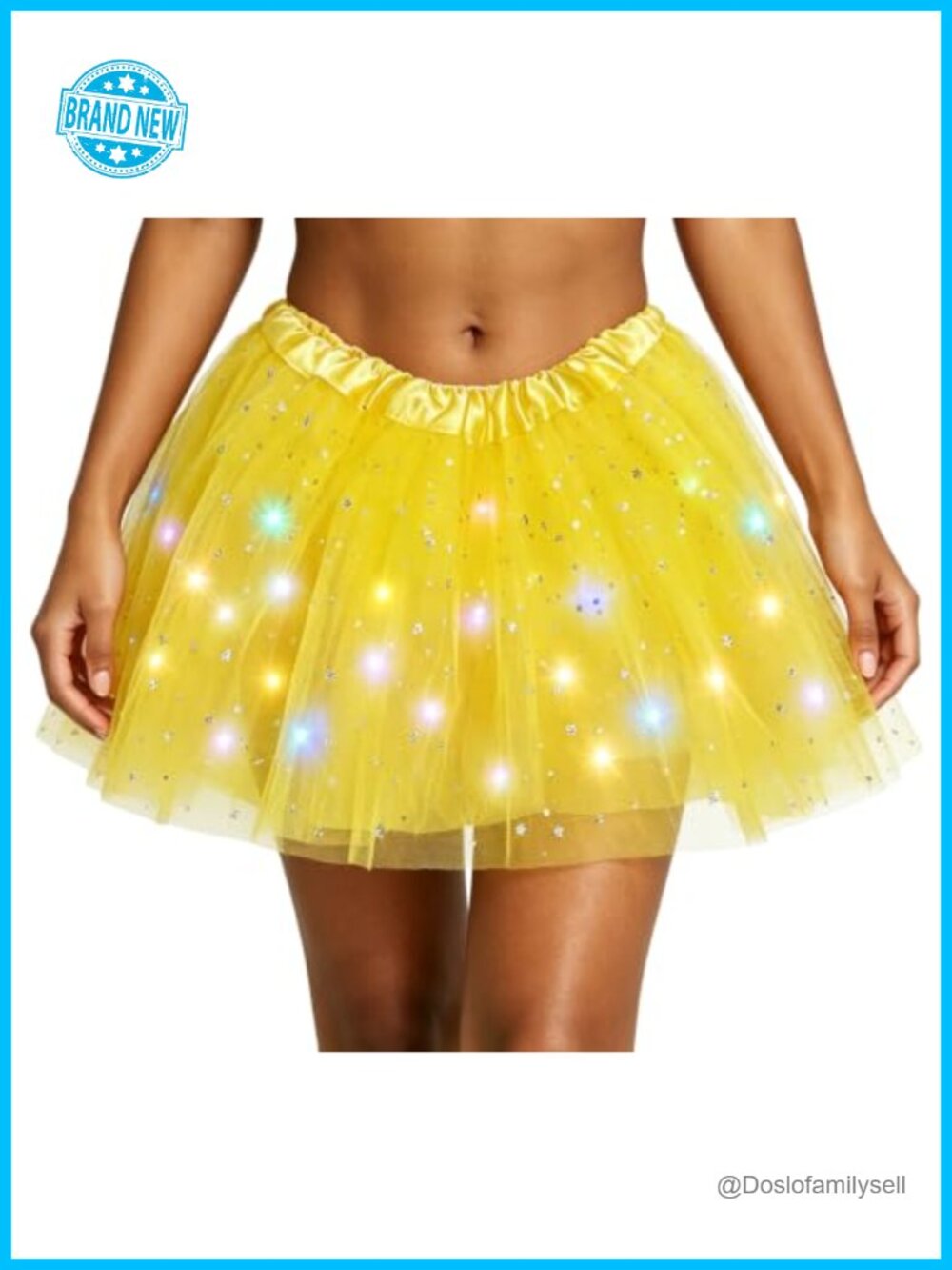 Light Up Tutu Skirt Stars Glow Layered LED Tulle Ballet Halloween Party Costume
